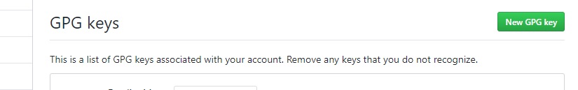 GitHub add gpg key